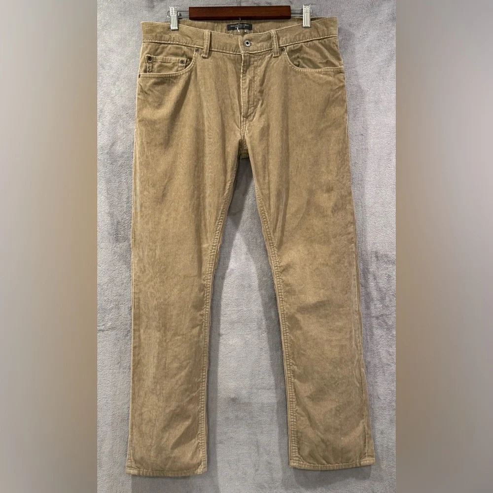 Banana Republic Corduroy Chino Pants Mens 33x30 Brown Pima Cotton Slim Straight